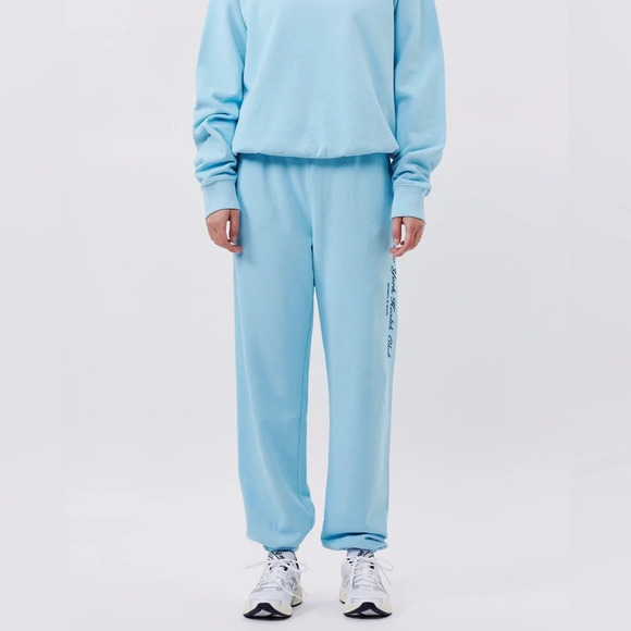 NWOT Sporty & Rich NY Health Club Sweatpants Sky Blue Small - Picture 3 of 11